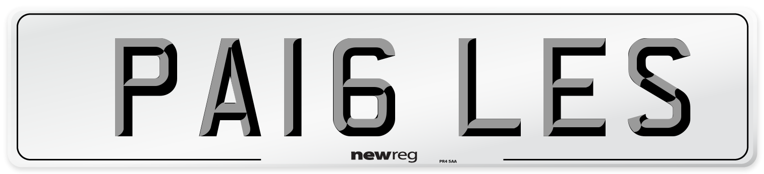 PA16 LES Number Plate from New Reg